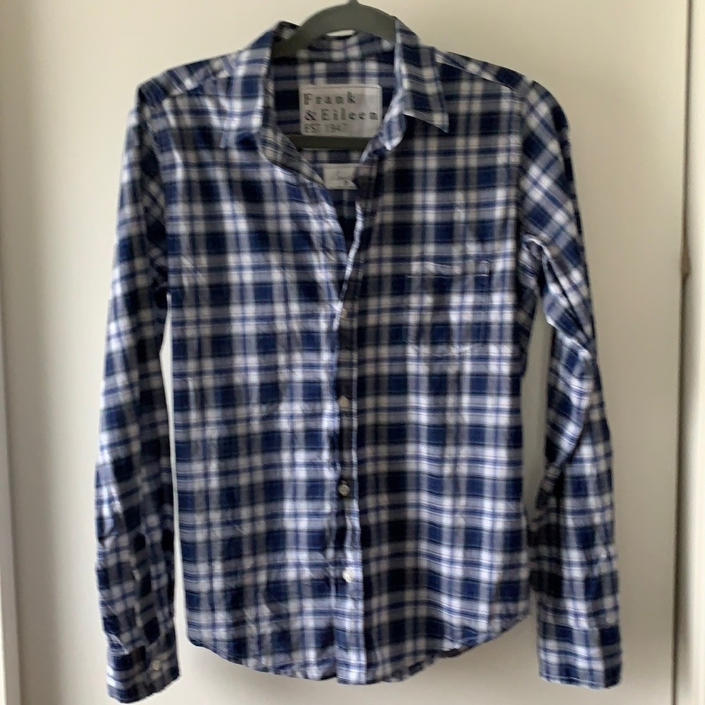 Frank & Eileen Barry Signature Crinkle Plaid Shirt S